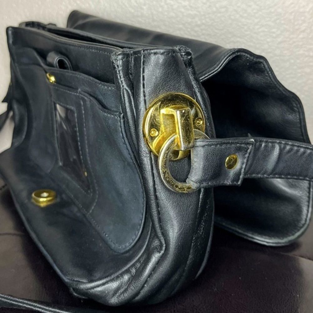 Giani Bernini Bag Leather Almost New Gold Pockets Shoulder Bag Big Purse - (EUC) - Picture 8 of 12
